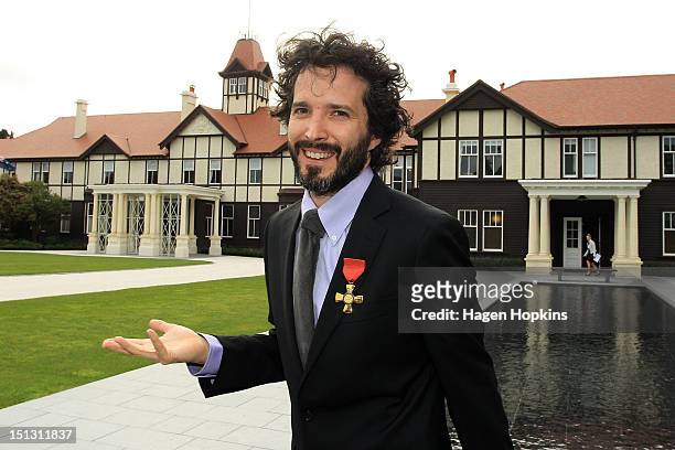Bret McKenzie poses after receiving the Insignia of the Queen's Service Order during the Governor General's biennial Investiture Ceremonies held for...