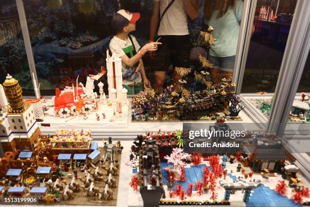 Lego model is seen at the exhibition in Gliwice, Poland on July 7, 2023. More than 100 Lego models is presented on the exhibition named "Invasion of...