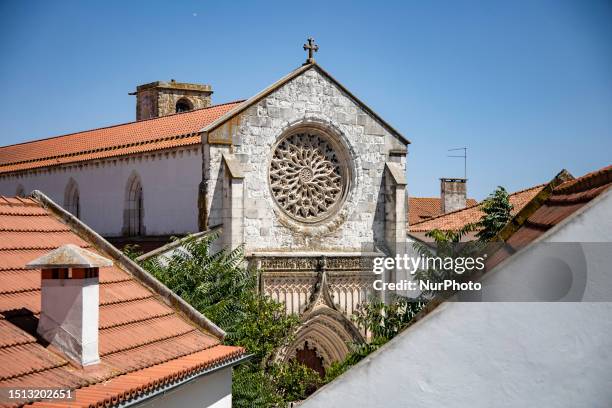 View of the facade of the Igreja de Santa Maria da Graca in Santarem, Portugal on July 7, 2023.