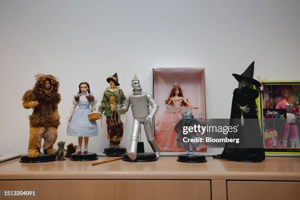 Wizard of Oz" doll collection displayed at Mattel headquarters in El Segundo, California, US, on Friday, Aug. 26, 2022. With Greta Gerwig's $100...