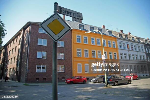 The street "Bornstrasse", where Germany's midfielder from Turkish origin Mesut Oezil lived a a kid, can be seen in the Gelsenkirchen district...