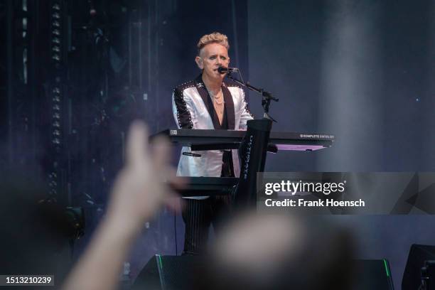 Martin Gore of the British band Depeche Mode performs live on stage during a concert at the Olympiastadion on July 07, 2023 in Berlin, Germany.