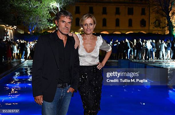 Renato De Maria and Isabella Ferrari attends the "Ciak"magazine party at Lancia Cafe during the 69th Venice Film Festival on September 5, 2012 in...