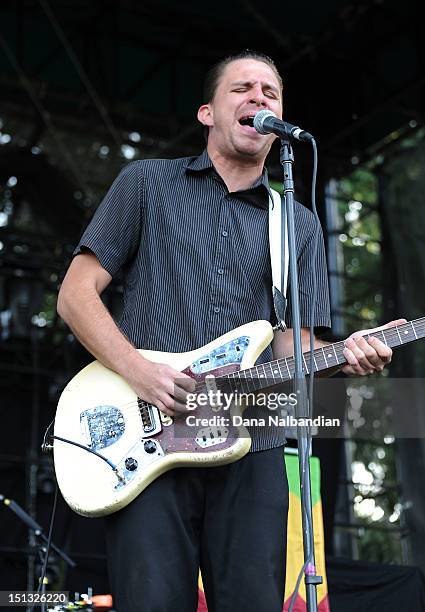 Singer/guitarist Jesse Wagner of Aggrolites performs at Marymoor Amphitheater on September 5, 2012 in Redmond, Washington.