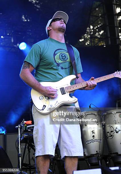 Singer/guitarist Kyle McDonald of Slightly Stoopid peforms at Marymoor Amphitheater on September 5, 2012 in Redmond, Washington.