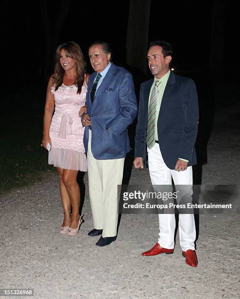 Beatriz Cortazar, Jaime Penafiel and Jesus Manuel attend the 47th birthday party of Terelu Campos at Casa Monico Restaurant on September 5, 2012 in...