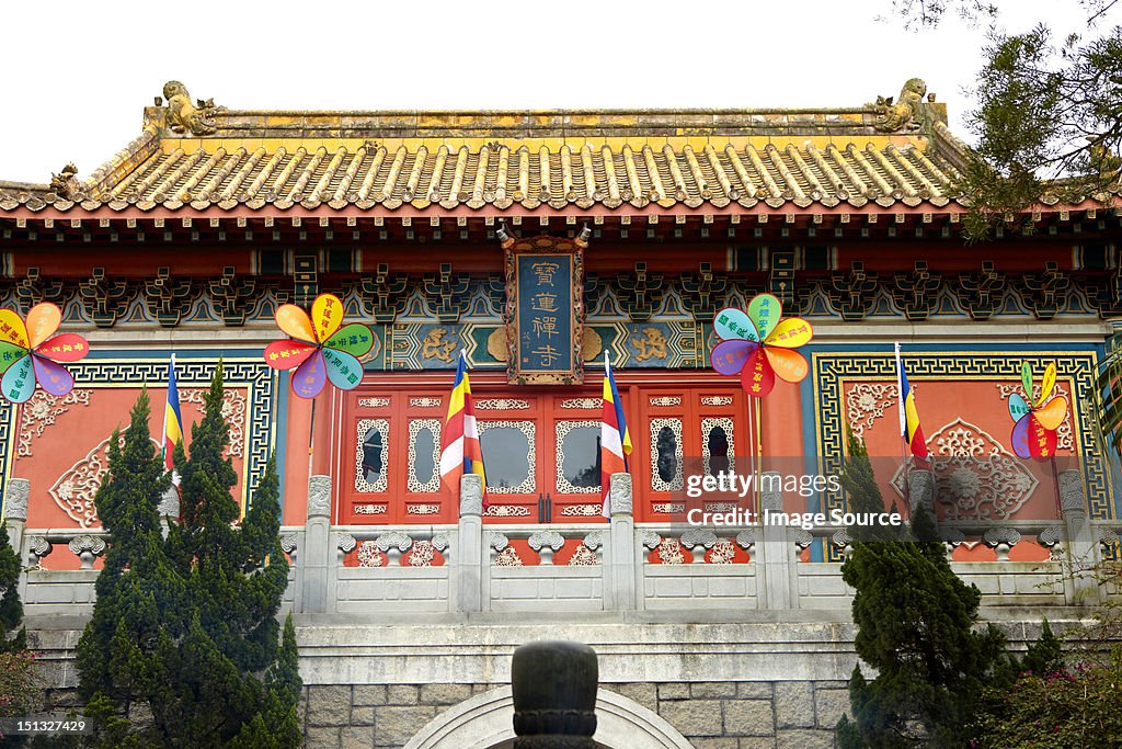 Po lin monastery exterior, lantau island, china