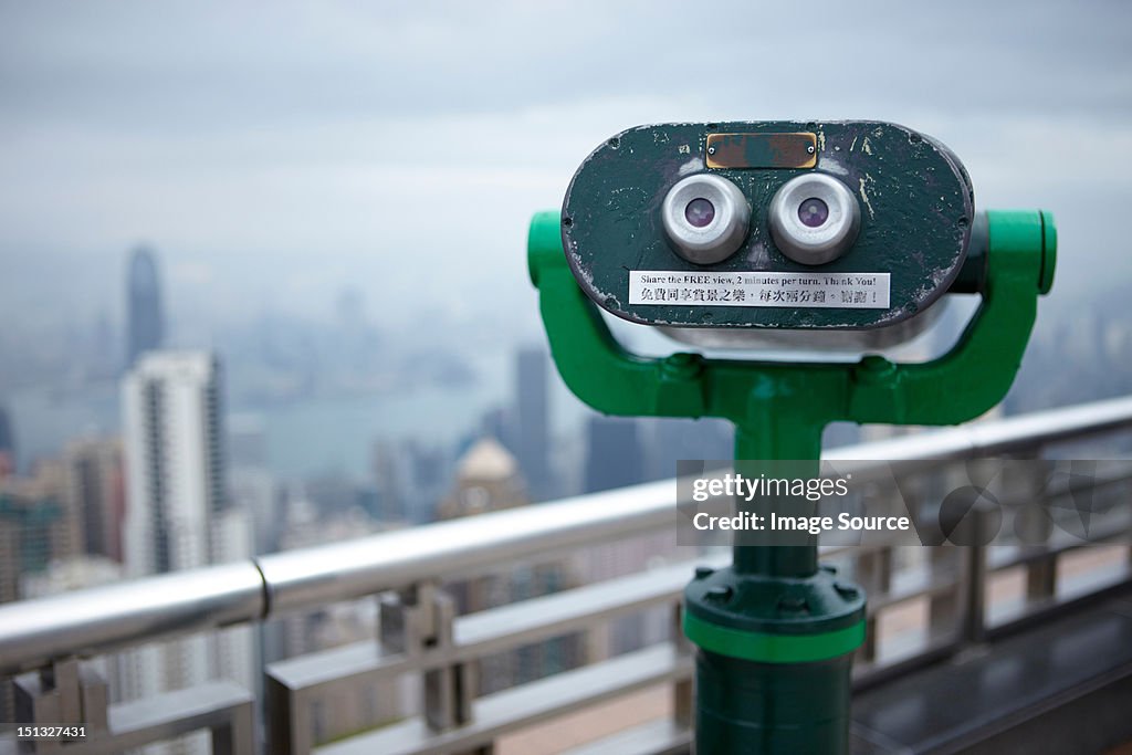 Coin operated binoculars, the peak, hong kong, china