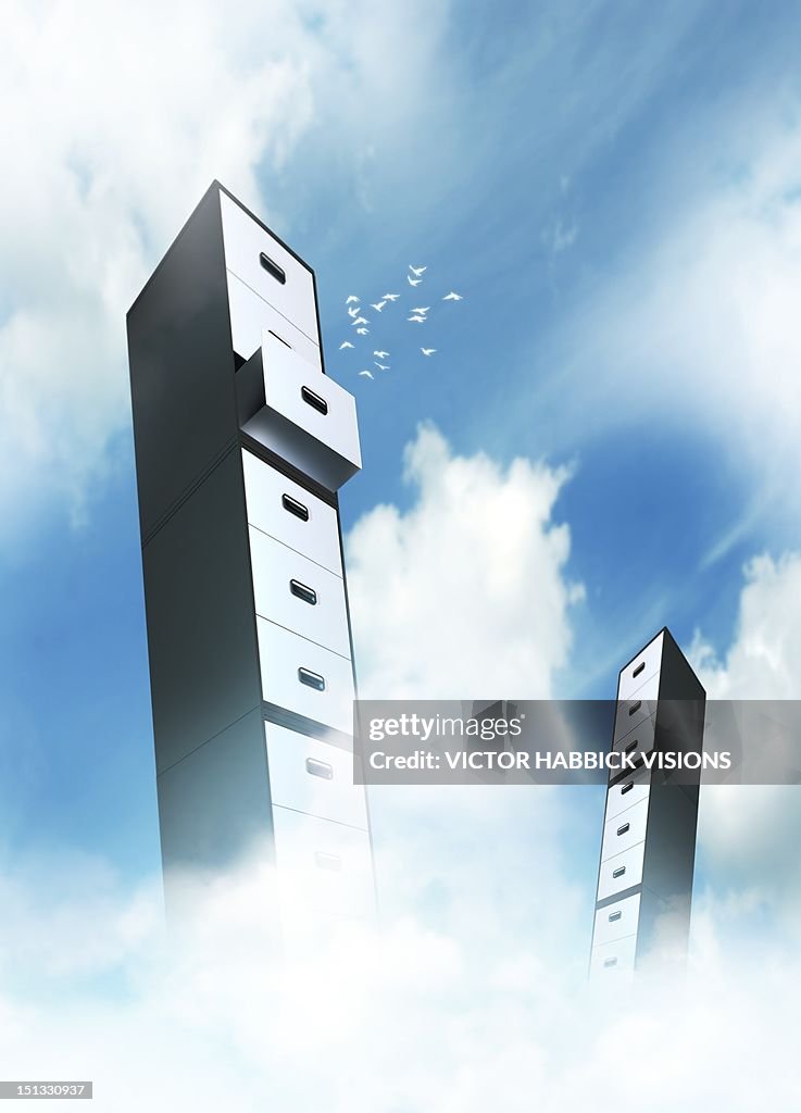 Cloud computing, conceptual artwork