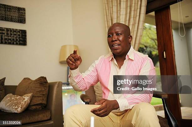 Expelled ANC Youth League President Julius Malema in his Sandton home on September 5, 2012 in Johannesburg, South Africa. Malema is being accused of...