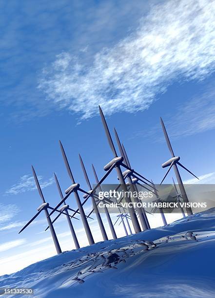 offshore wind farm, artwork - offshore wind farm stock illustrations
