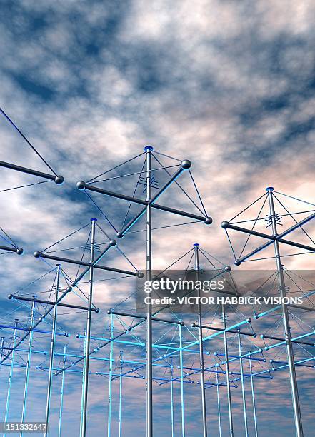 haarp antenna array, artwork - from below stock illustrations