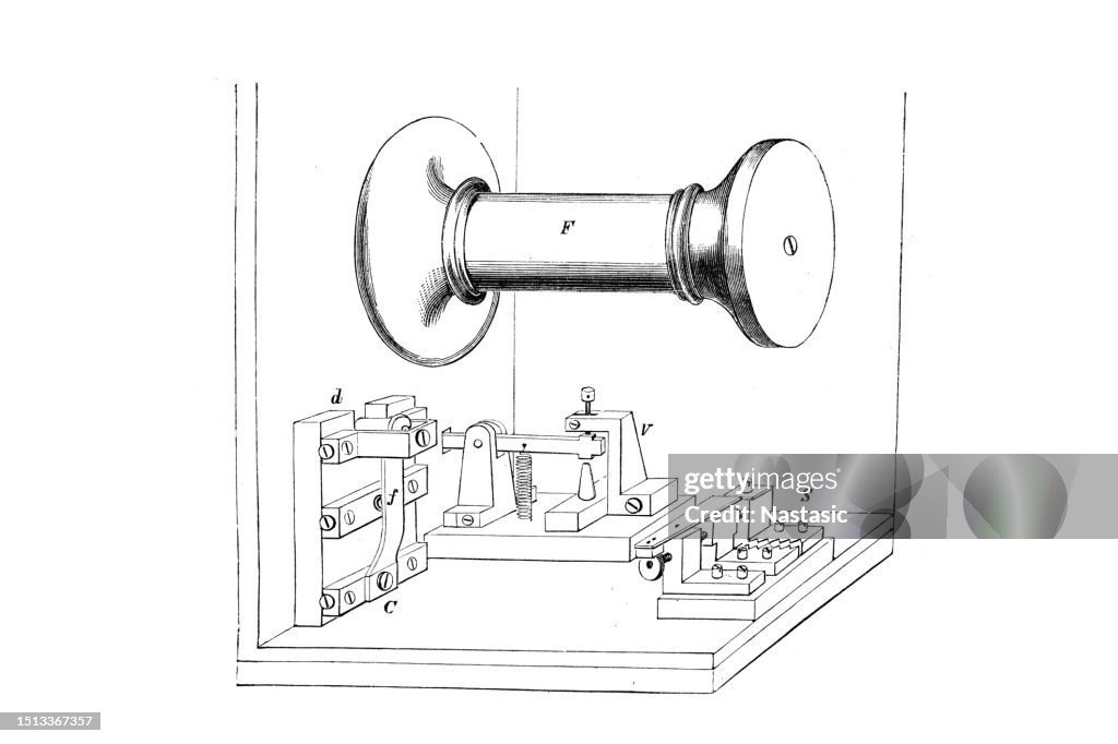 Interior of a vintage telephone