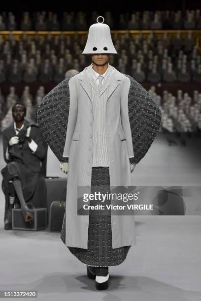 Model walks the runway during the Thom Browne Haute Couture Fall/Winter 2023-2024 show as part of the Paris Haute Couture Fashion Week on July 3,...