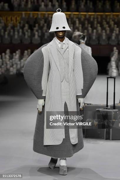 Model walks the runway during the Thom Browne Haute Couture Fall/Winter 2023-2024 show as part of the Paris Haute Couture Fashion Week on July 3,...