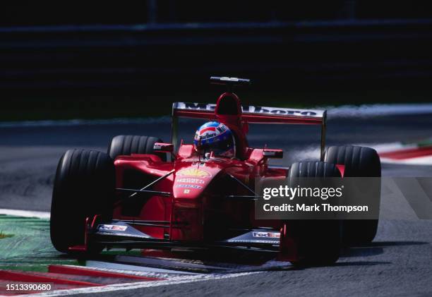 Mika Salo from Finland drives the Scuderia Ferrari Marlboro Ferrari F399 Ferrari 048 V10 during the Formula One Italian Grand Prix on 12th September...