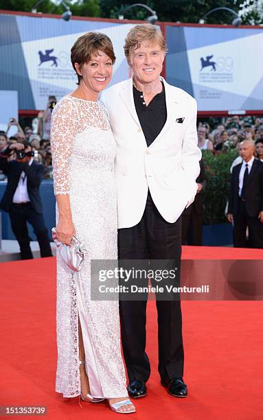 Actor and director Robert Redford and his wife Sibylle Szaggars attends "The Company You Keep" Premiere during The 69th Venice Film Festival at the...