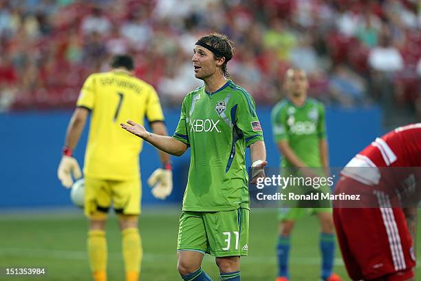 Jeff Parke of Seattle Sounders FC at FC Dallas Stadium on September 2, 2012 in Frisco, Texas.