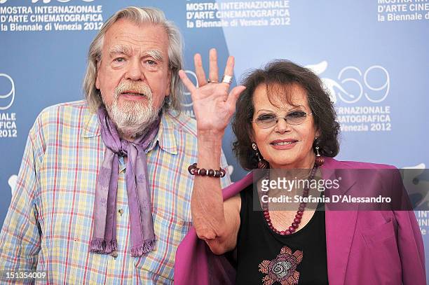 Michael Lonsdale and Claudia Cardinale attend 'O Gebo E A Sombra" Photocall at the 69th Venice Film Festivalon September 5, 2012 in Venice, Italy.