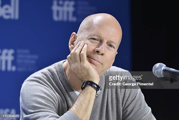 Actor Bruce Willis attends the "Looper" press conference during the 2012 Toronto International Film Festival at TIFF Bell Lightbox on September 6,...