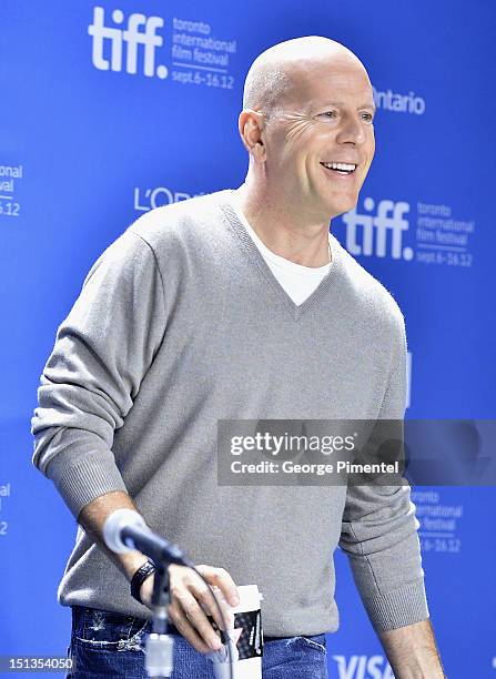 Actor Bruce Willis attends the "Looper" press conference during the 2012 Toronto International Film Festival at TIFF Bell Lightbox on September 6,...