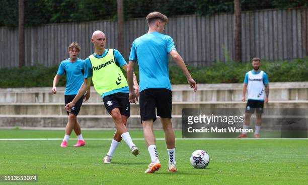 Will Smallbone during a Southampton FC pre season training session at the Staplewood Campus on July 03, 2023 in Southampton, England.