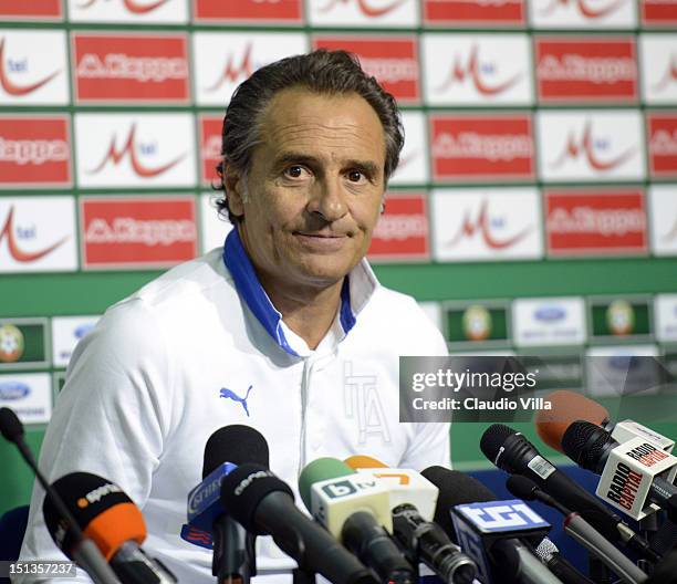 Italy head coach Cesare Prandelli during a press conference ahead of their FIFA World Cup Brazil 2014 qualifier against Bulgaria at Vasil Levski...