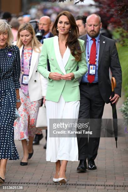 Catherine, Princess of Wales attends day two of the Wimbledon Tennis Championships at the All England Lawn Tennis and Croquet Club on July 04, 2023...
