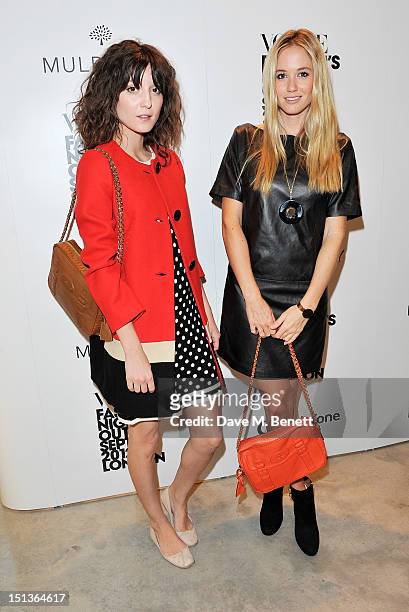 Irina Lazareanu and Florence Brudenell-Bruce attend as Mulberry hosts the official launch event for Vogue Fashion's Night Out at their New Bond...