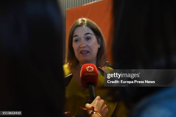 The delegate of Culture, Tourism and Sport, Marta Rivera de la Cruz offers statements to the media during the presentation of the programming of the...