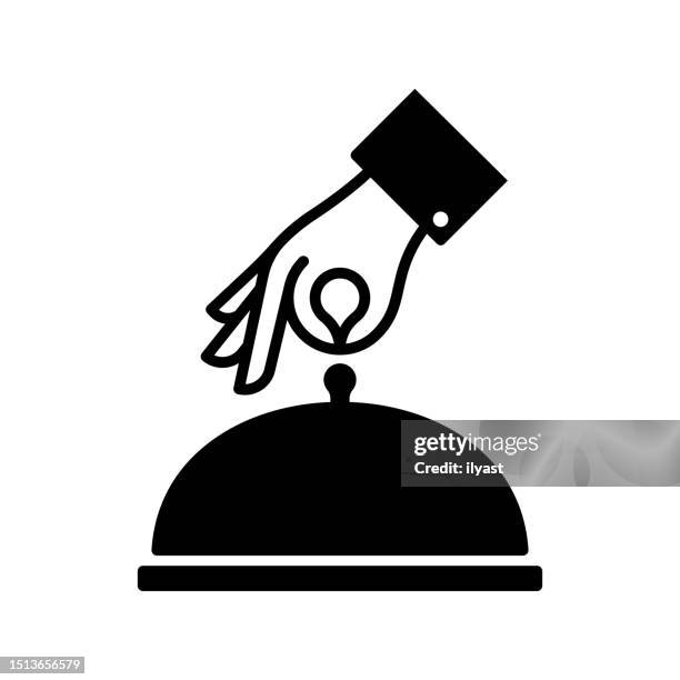 ilustrações de stock, clip art, desenhos animados e ícones de diner black line & fill vector icon - bandeja de serviço
