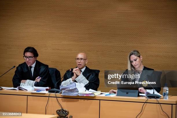 Magistrates during the trial of the businessman and current president of Union Deportiva Las Palmas, Miguel Angel Ramirez at the City of Justice of...