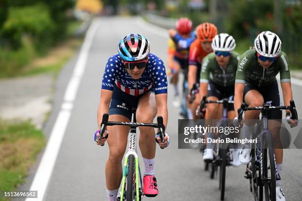 Chloe Dygert of The United States and Team Canyon//SRAM Racing competes during the 34th Giro d'Italia Donne 2023, Stage 5 a 105.6km stage from...