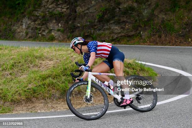 Chloe Dygert of The United States and Team Canyon//SRAM Racing competes during the 34th Giro d'Italia Donne 2023, Stage 5 a 105.6km stage from...