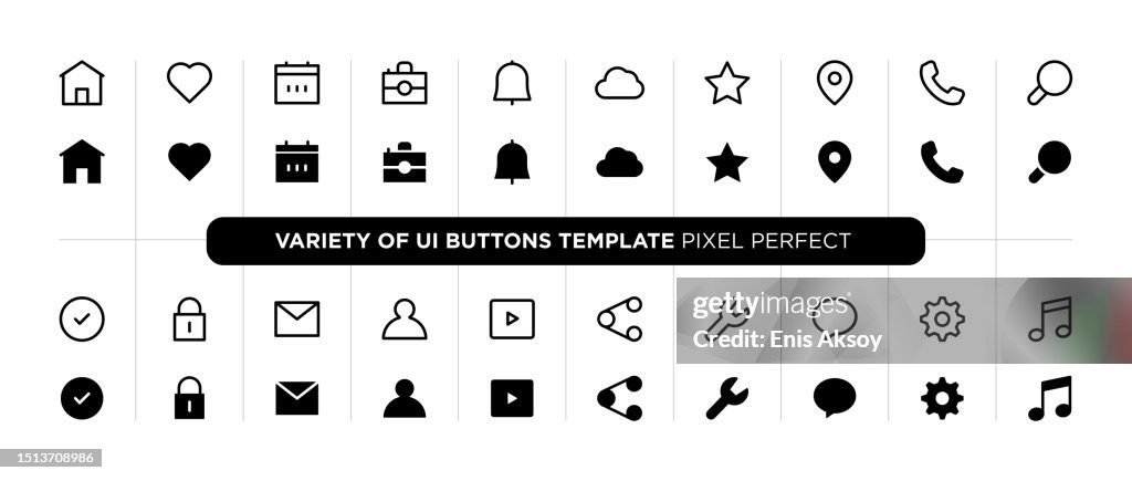 Variety Of User Interface Buttons Template High-Res Vector Graphic ...