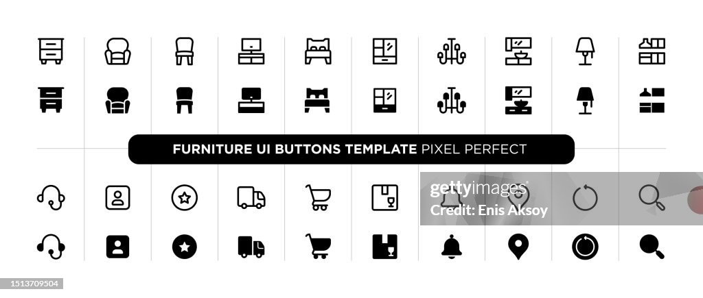 Furniture User Interface Buttons Template High-Res Vector Graphic ...