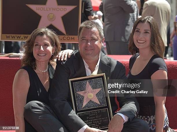 Recording artists Amy Grant and Vince Gill and Gill's daughter Jenny Gill attend Vince Gill being honored with a Star on the Hollywood Walk of Fame...