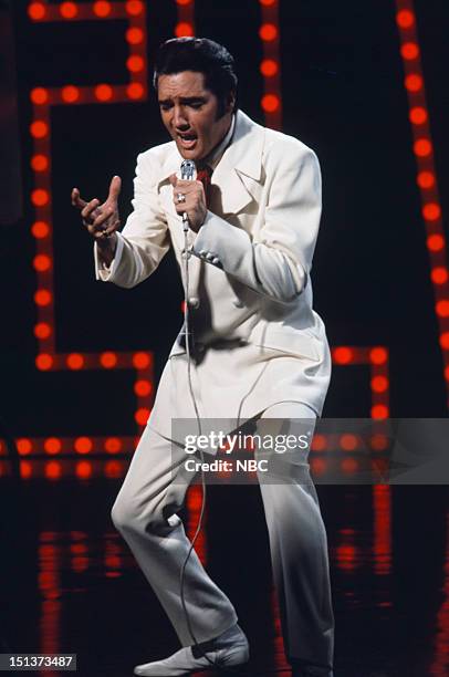Pictured: Elvis Presley during his '68 Comeback Special on NBC --