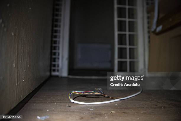 View of damage at a police station where the detainees allegedly tortured and ill-treated by the Russian forces in Kherson city center during a press...