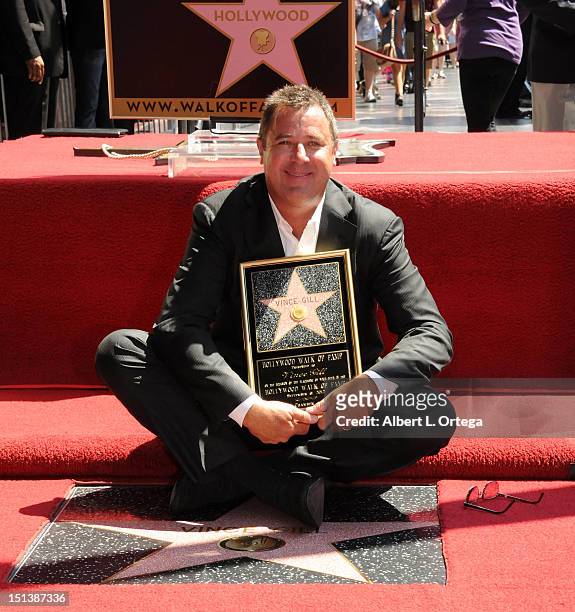 Vince Gill Honored On The Hollywood Walk Of Fame on September 6, 2012 in Hollywood, California.