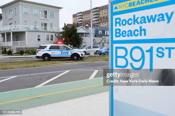 July 7: Police respond to Rockaway Beach at Beach 91st Street in Queens, New York City after a person was pulled from the water on Friday, July 7,...