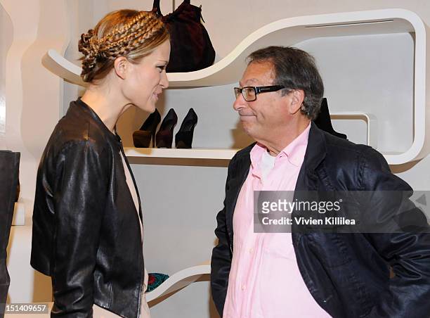 Model Petra Nemcova and fashion designer Stuart Weitzman attend Stuart Weitzman Hosts Fashion's Night Out with Special Guest Appearance by Petra...