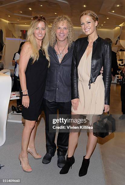 Lexi Quaas, recording artist David Bryan and model Petra Nemcova attend Stuart Weitzman Hosts Fashion's Night Out with Special Guest Appearance by...