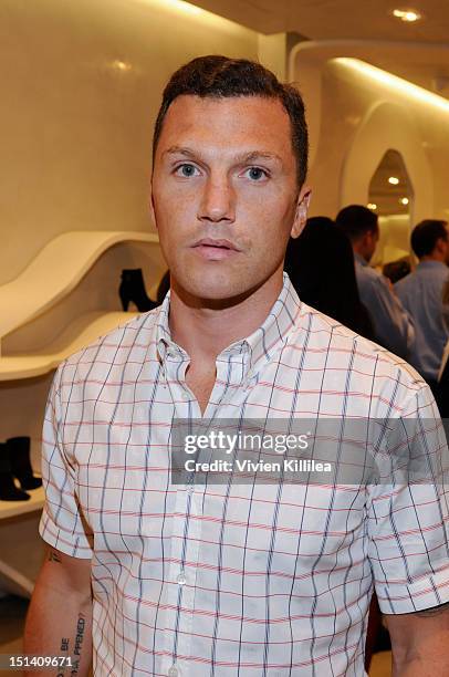 Ice hockey player Sean Avery attends Stuart Weitzman Hosts Fashion's Night Out with Special Guest Appearance by Petra Nemcova at Stuart Weitzman...