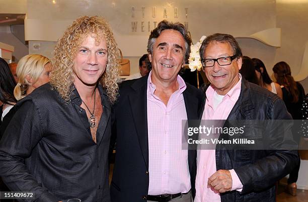 Recording artist David Bryan, Jim Duffy and Stuart Weitzman attend Stuart Weitzman Hosts Fashion's Night Out with Special Guest Appearance by Petra...