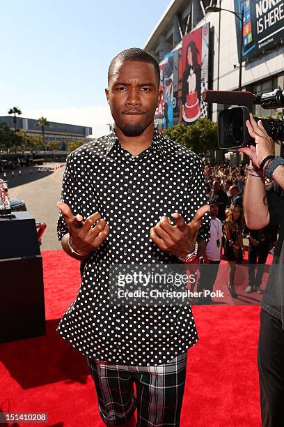 Recording artist Frank Ocean arrives at the 2012 MTV Video Music Awards at Staples Center on September 6, 2012 in Los Angeles, California.