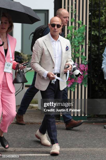 Stanley Tucci attends day two of the Wimbledon Tennis Championships at All England Lawn Tennis and Croquet Club at All England Lawn Tennis and...