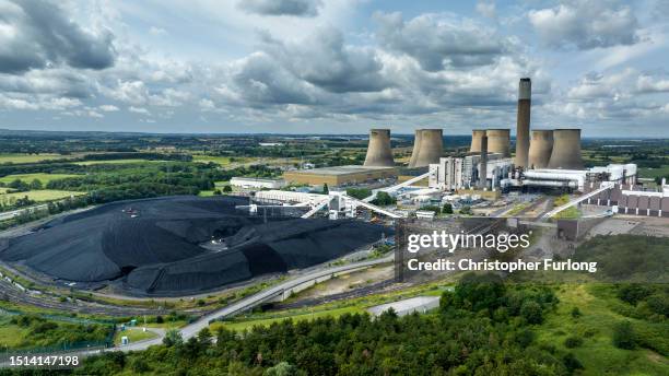 An aerial view of the Ratcliffe Power Station on July 04, 2023 in Nottingham, England. Ratcliffe power station, operated by Uniper, is one of the...