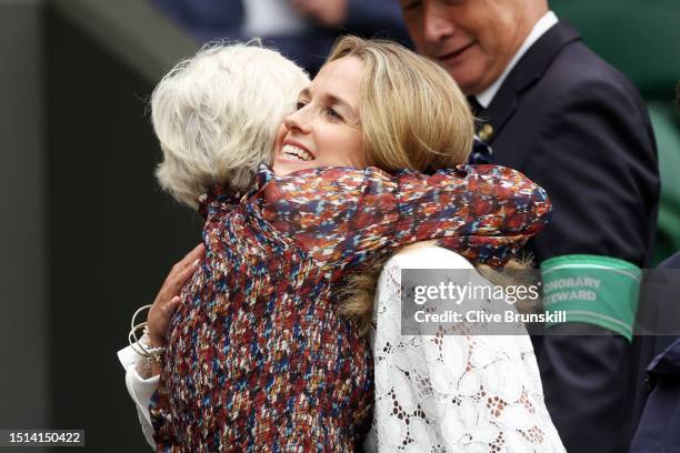 Judy Murray, the Mother of Andy Murray of Great Britain and Kimberley Murray , wife of Andy Murray of Great Britain interact prior to the Men's...
