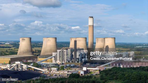 An aerial view of the Ratcliffe Power Station on July 04, 2023 in Nottingham, England. Ratcliffe power station, operated by Uniper, is one of the...